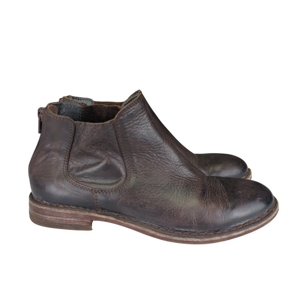 Moma Chelsea‎ Boots Brown Leather Ankle Booties EU 38 Back Zipper